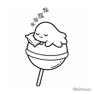 Amoeba Blob Napping on Lollipop