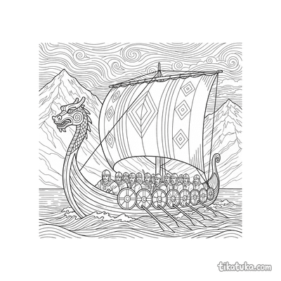 Viking Longship in Fjord