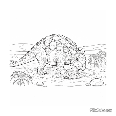 Ankylosaurus Digging a Nest