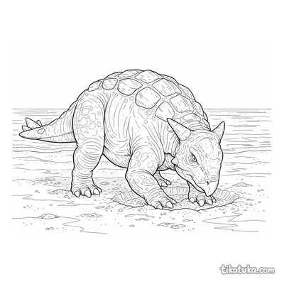Ankylosaurus Digging a Nest