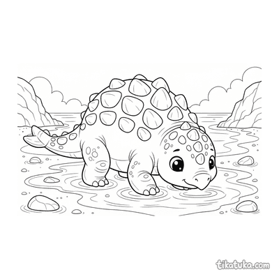 Ankylosaurus on Ancient Beach
