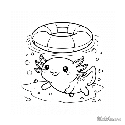 Axolotl Under an Inflatable Ring