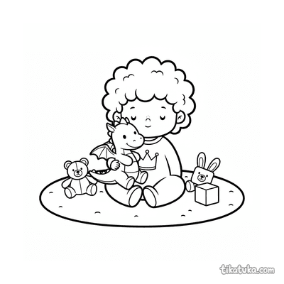 Baby Princess Hugging Plush Dragon