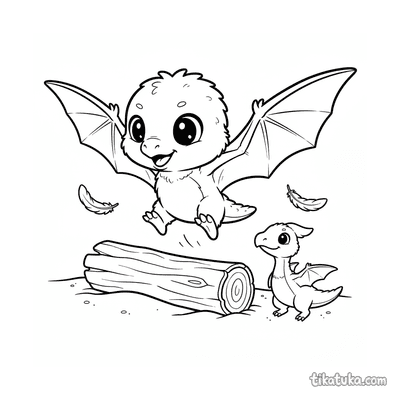 Baby Pterosaur's First Flight
