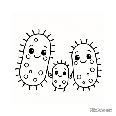 Bacteria Family Holding Hands