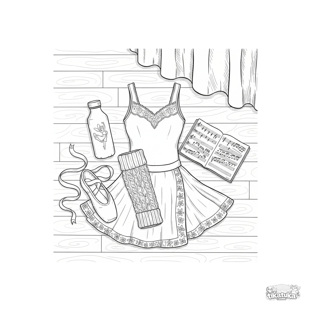 Ballet Rehearsal Outfit Backstage Flat Lay