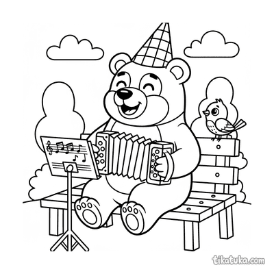 Bear Playing Accordion
