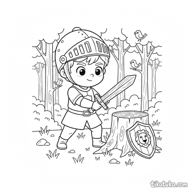 Knight Boy with Wooden Sword