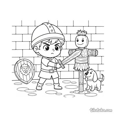 Boy Knight with Wooden Sword