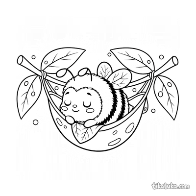 Bumblebee in a Dewdrop Hammock