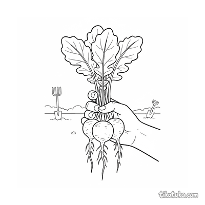 Bunch of Radishes with Roots in Soil