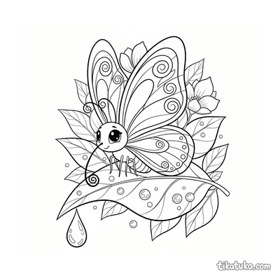 Butterfly Drinking from a Dewdrop