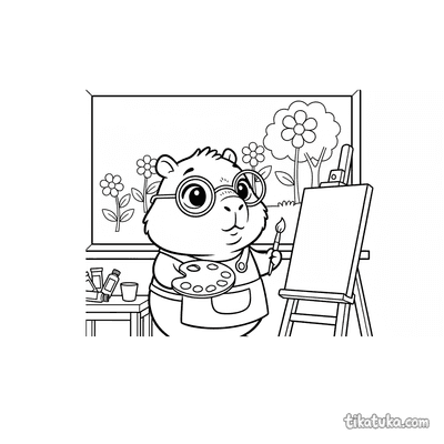 Capybara Art Teacher