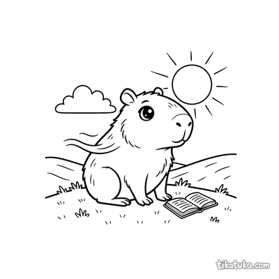 Philosophical Capybara on a Hill