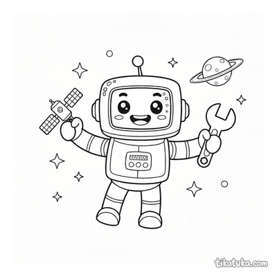 Astronaut Robot in Space