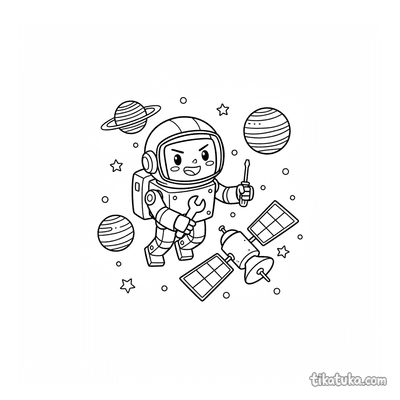 Astronaut Robot in Space