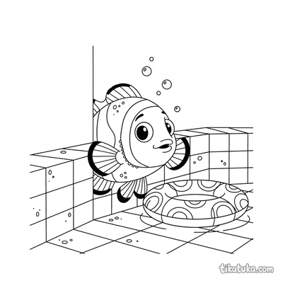 Clownfish Hiding in Pool Corner