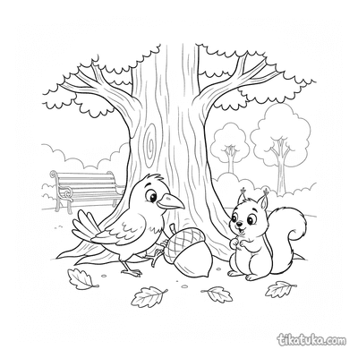 Crow Helping a Squirrel
