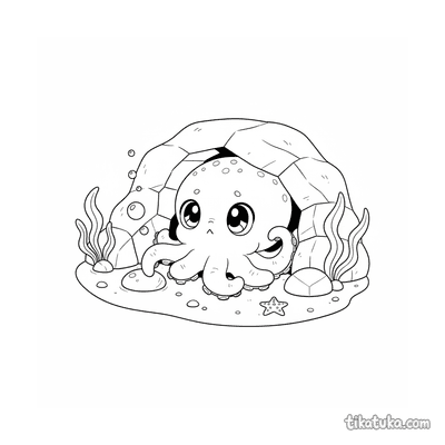 Curious Octopus Peeking Out