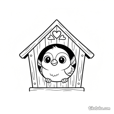 Curious Sparrow in Birdhouse