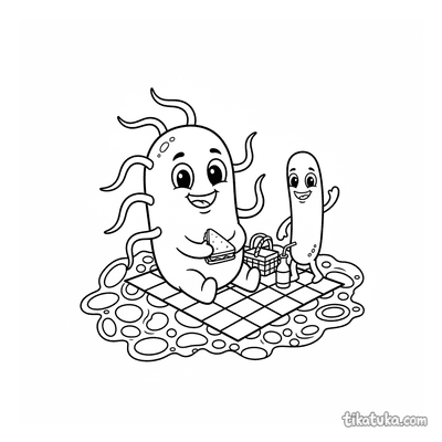 Cute Bacteria Having a Picnic