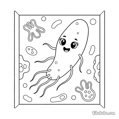 Bacterium with Flagella