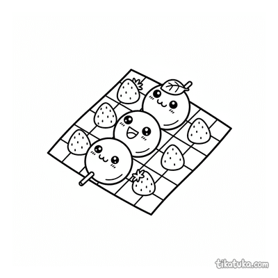 Dango Skewer Friends Having a Picnic