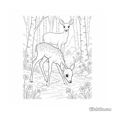 Fawn by the Stream