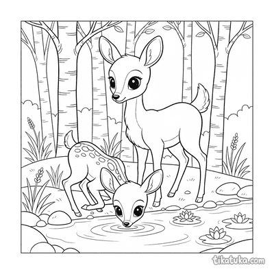 Fawn Drinking Water