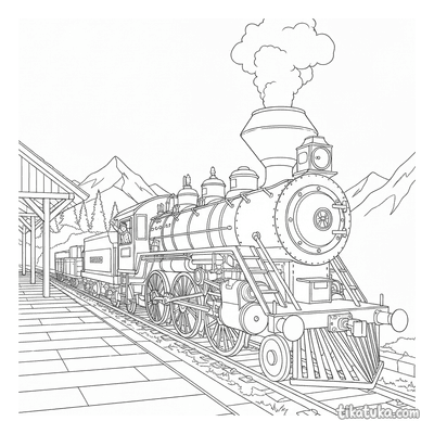 Steam Train at Mountain Station