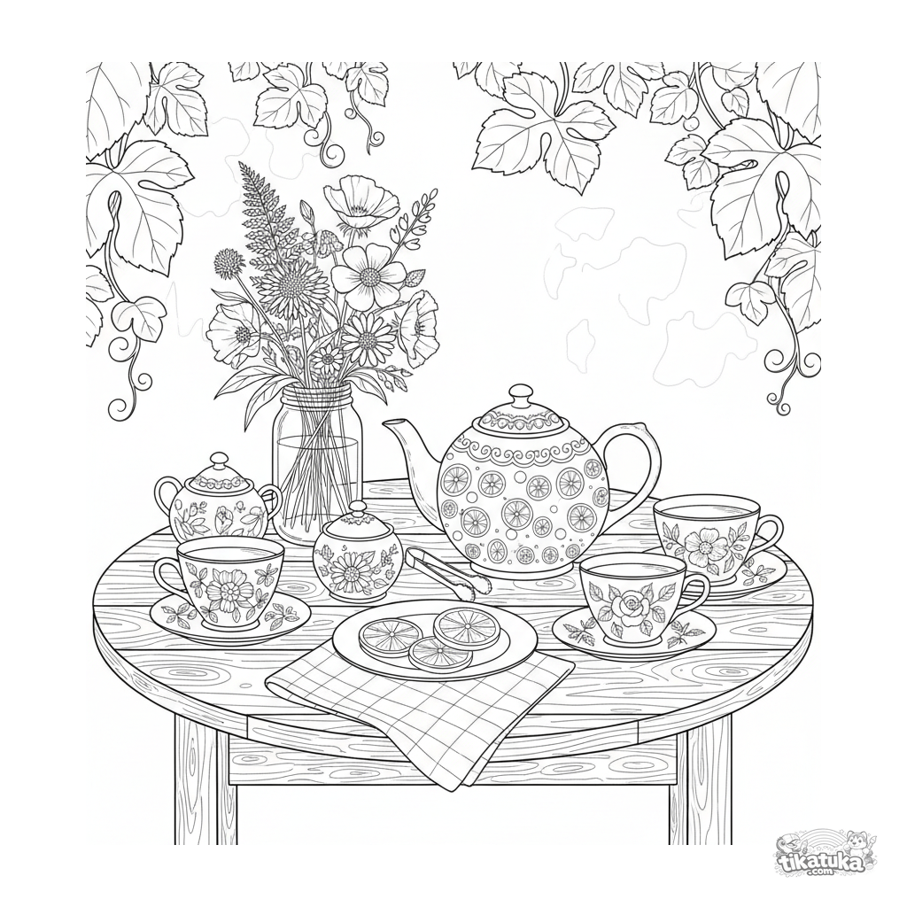 Vintage Tea Set Still Life