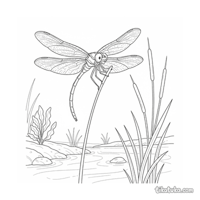 Dragonfly on a Reed