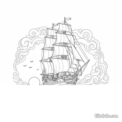 Tall Ship at Sunset