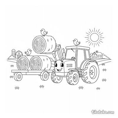 Tractor Loading Hay Bales