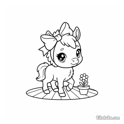 Foal's Stage Debut with Big Bow