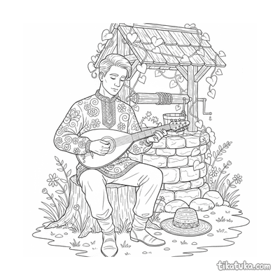 Gusli Player by the Well