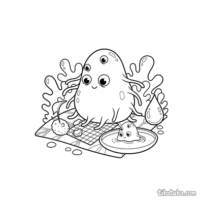 Friendly Amoeba Having a Picnic