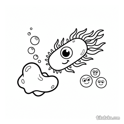 Friendly Bacterium with Flagella