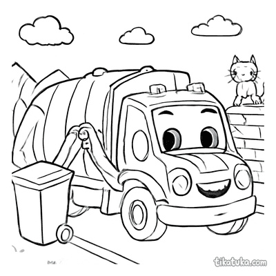 Friendly Garbage Truck on its Round