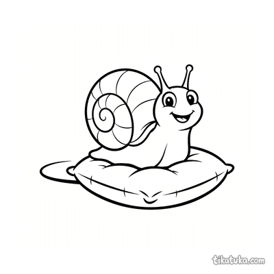 Friendly Snail with Shell on Cushion