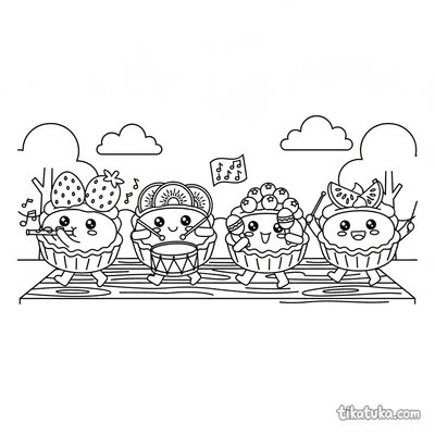 Fruit Tart Marching Band on Table