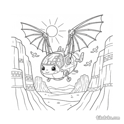 Ornithopter Over Desert