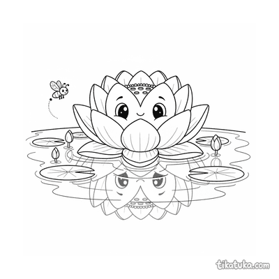 Giant Lotus Floating on Moonlit Pond