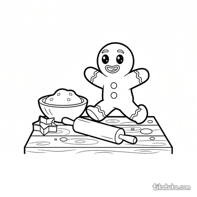 Gingerbread Man Escaping Bakery