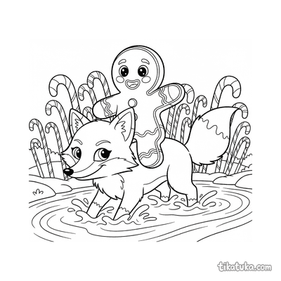 Gingerbread Man Riding a Fox
