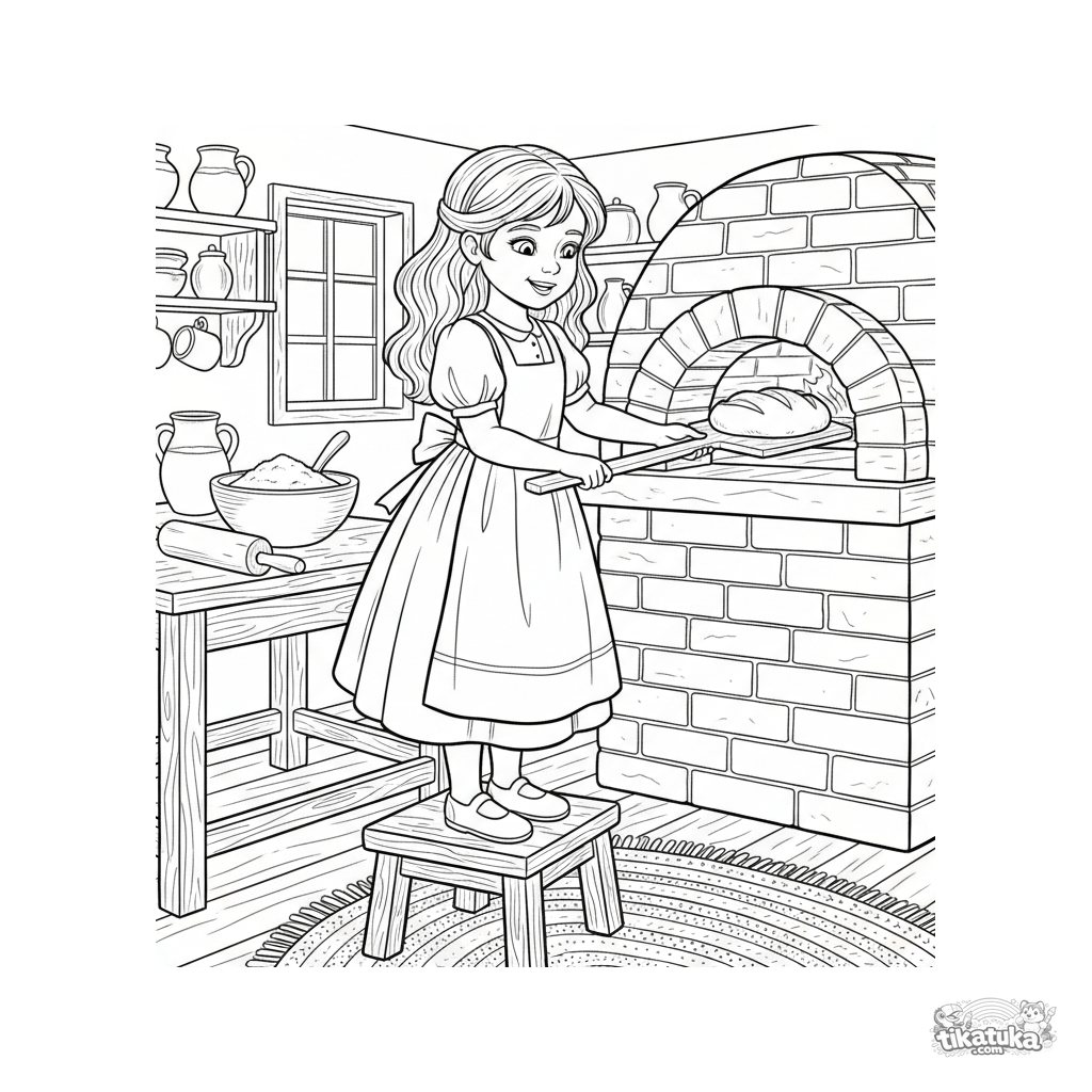 Girl Helping to Bake Bread