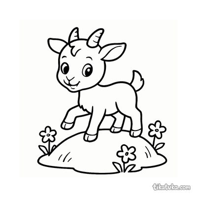 Baby Goat on a Little Hill