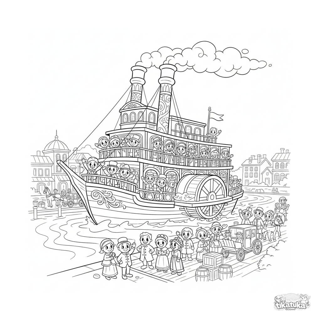 Paddle Steamer Departing