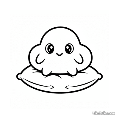 Happy Cloud Plush on Fluffy Pillow