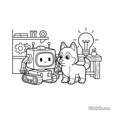 Husky Lutik and Robot Helper